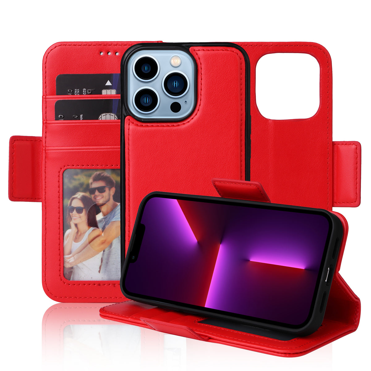 Vajio Series - iPhone 13 Pro 6.1" PU Leather Wallet Case - NAVOR