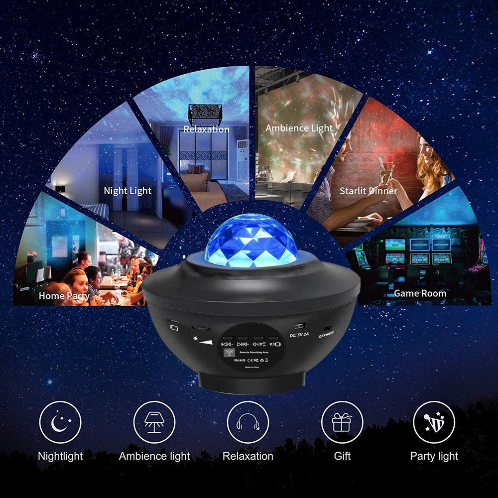 navor Starry Projector Light, 4 in 1 Galaxy Night Light: Remote Control, Timer, 10 Color Effects, and Built in Speaker
