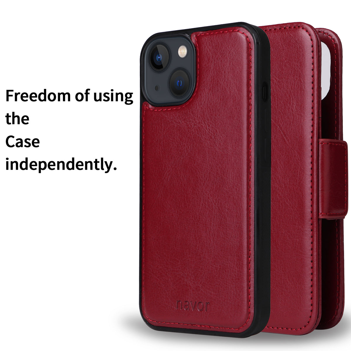 Vajio Series - iPhone 13 6.1" PU Leather Wallet Case - NAVOR