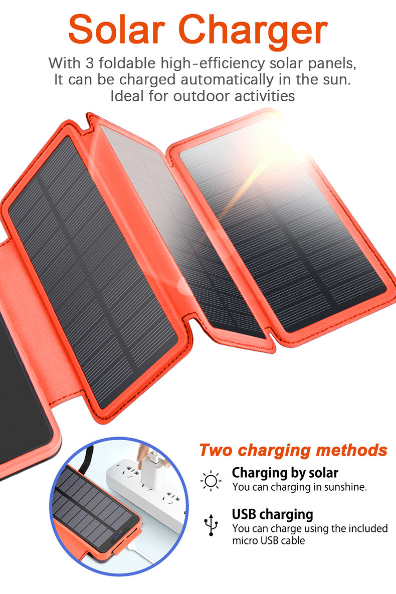 20000mAh Solar Portable Power Bank Dual 2.1A Outputs Waterproof External Battery Pack - NAVOR