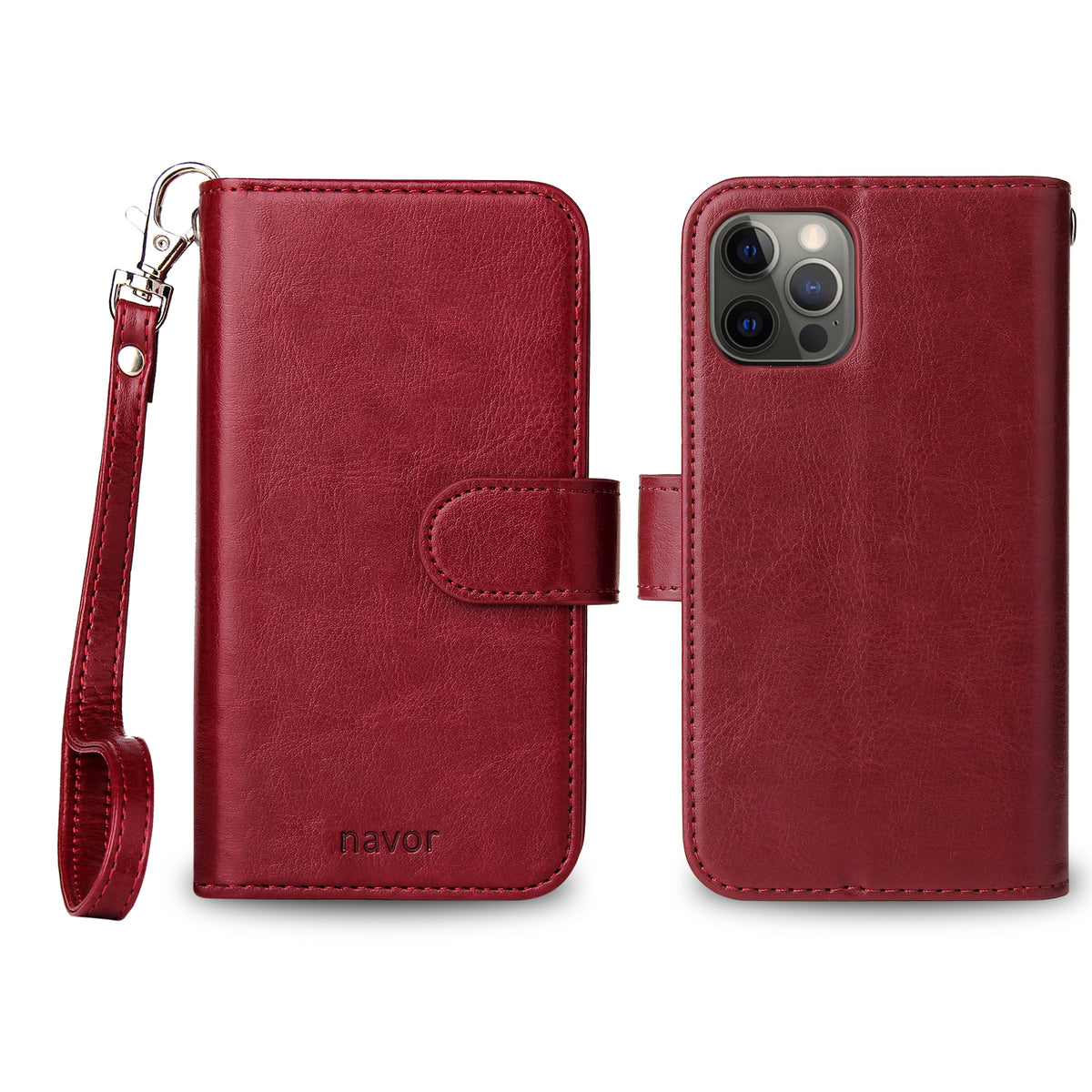 JOOT-3L Series- iPhone 12 / 12 Pro Magnetic Detachable Wallet Case - NAVOR