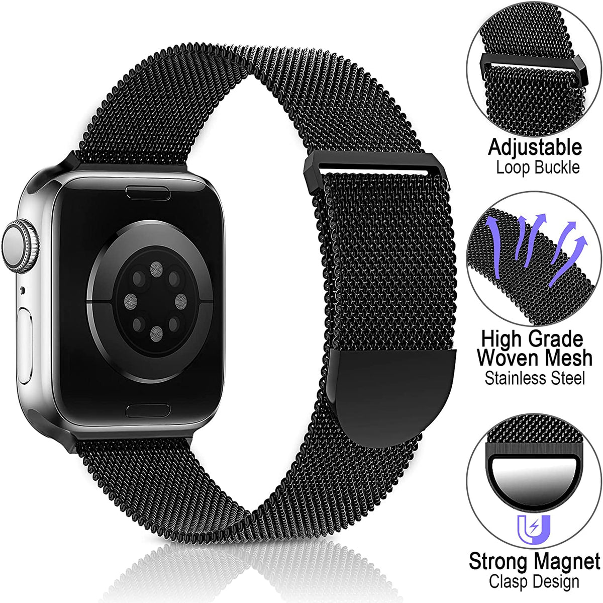 navor Metal Replacement Band for Apple Watch Series 8 / 7 / 6 / 5 / 4 / 3 / 2 / 1 / SE - NAVOR
