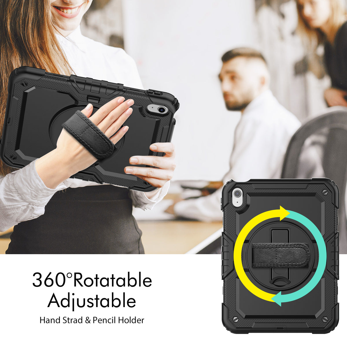 navor iPad 10th Gen 10.9 Inch (2022), 360 Kickstand Case [BLACK]