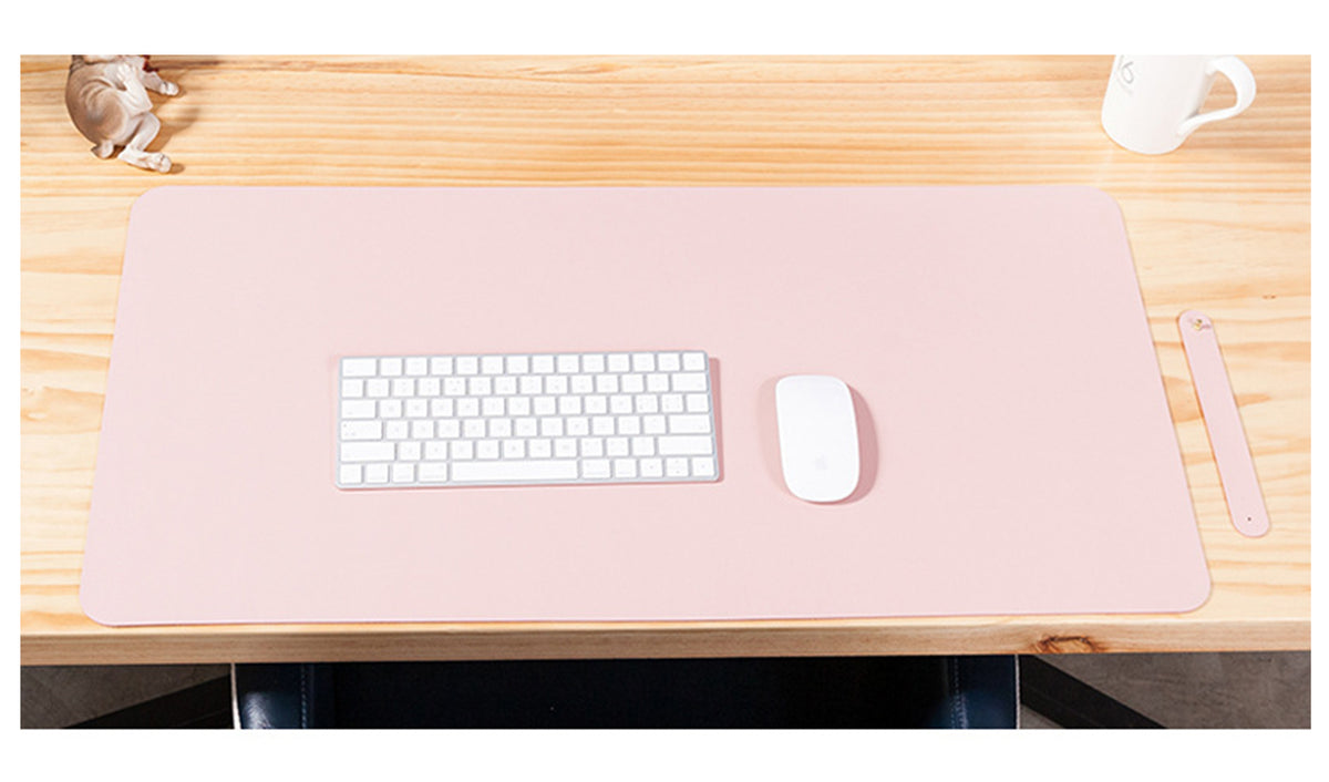 PU Leather 90 x 45 cm Desk Mat, Non-Slip Flat Extended Desk Mouse Mat for Office Home - NAVOR