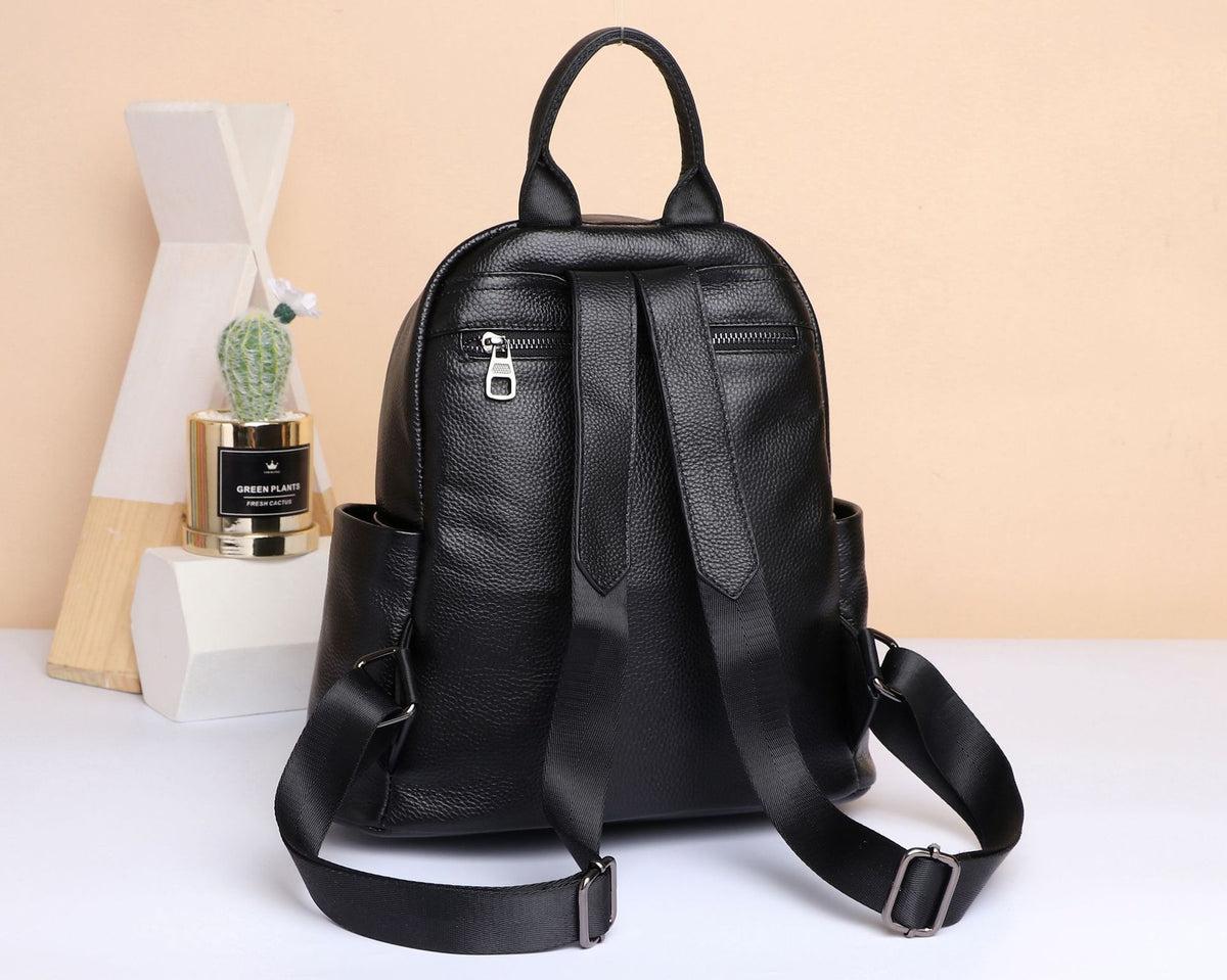 Genuine Leather Backpack for Girls/Women Waterproof Daypack - NAVOR