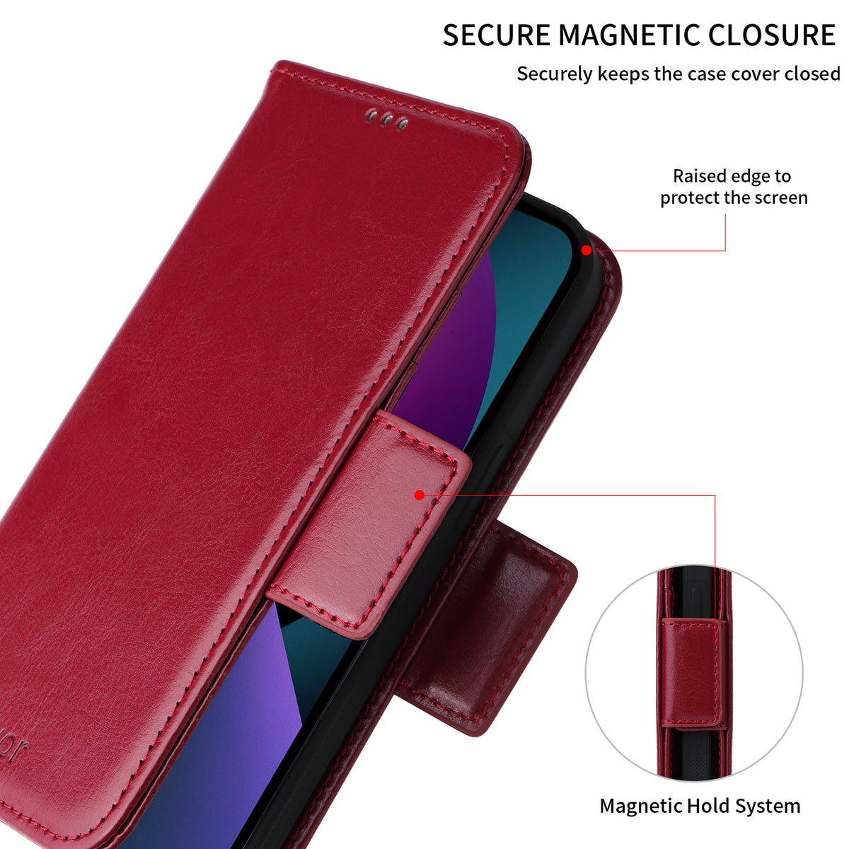 Vajio Series - iPhone 13 6.1" PU Leather Wallet Case - NAVOR