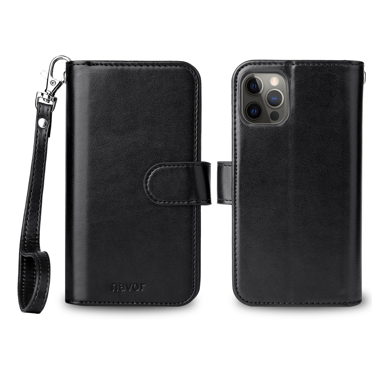 JOOT-3L Series- iPhone 12 / 12 Pro Magnetic Detachable Wallet Case - NAVOR