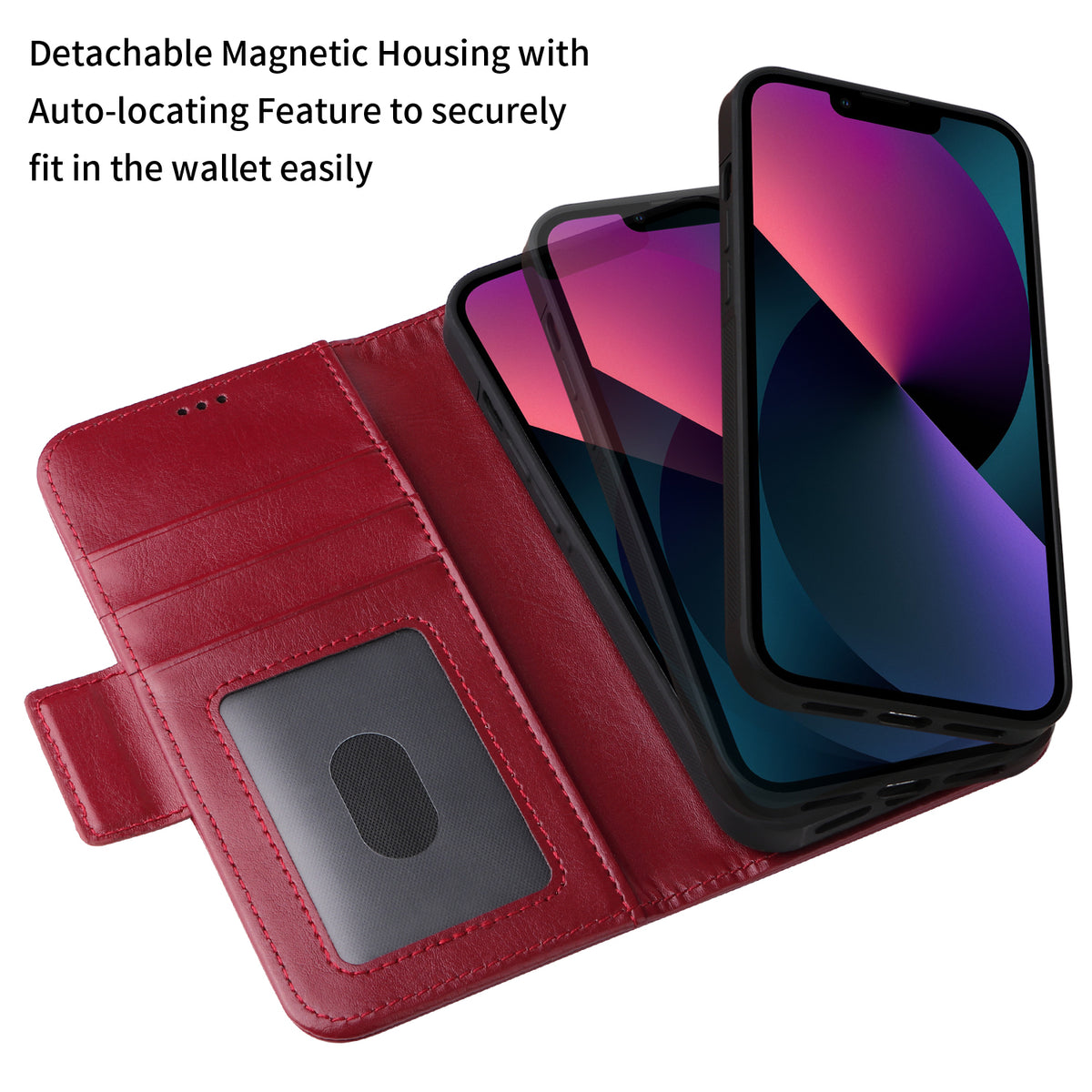 Vajio Series - iPhone 13 6.1" PU Leather Wallet Case - NAVOR