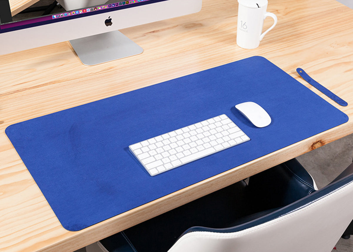PU Leather 90 x 45 cm Desk Mat, Non-Slip Flat Extended Desk Mouse Mat for Office Home - NAVOR