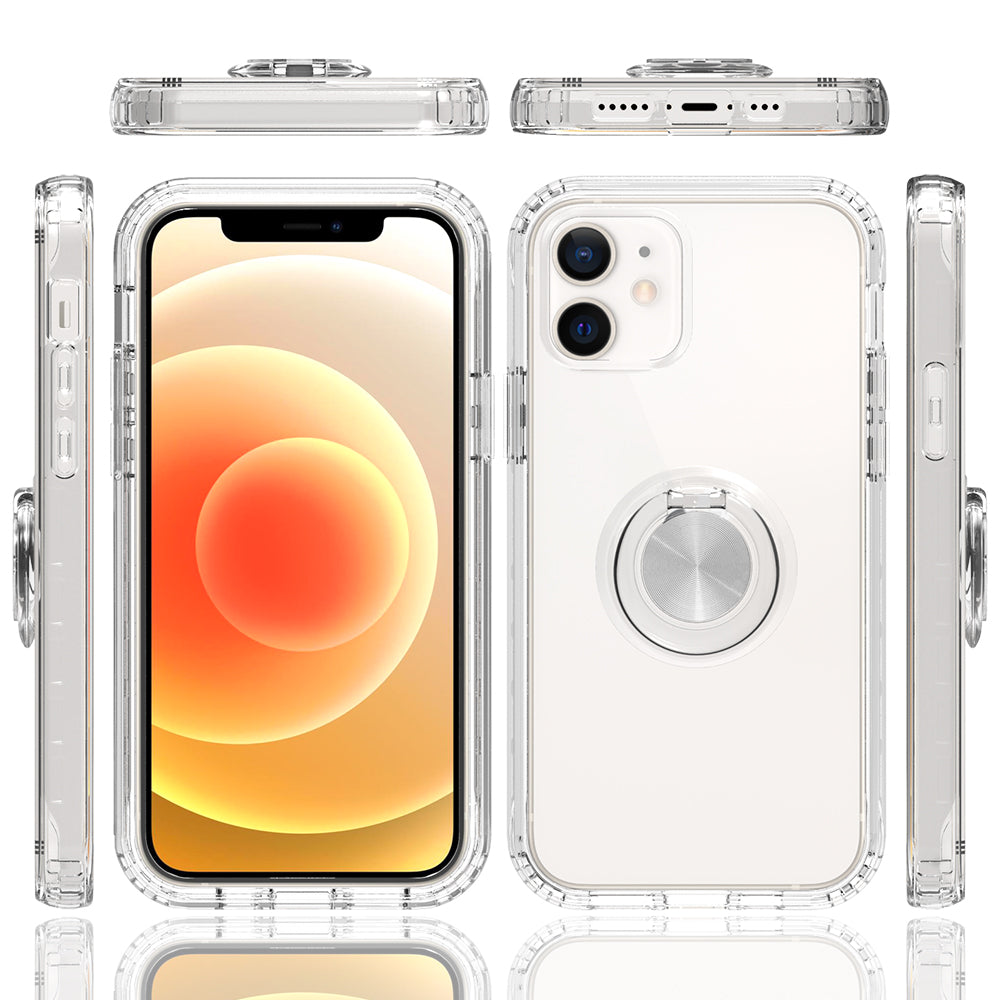 Clear Case for iPhone 12 [6.1"] with Metal Ring Stand - NAVOR