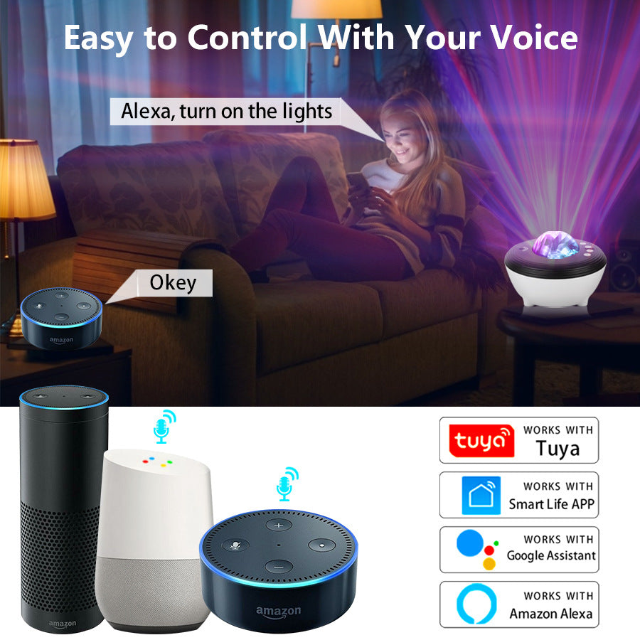 navor Aurora Projector Light with Remote Control, Timer, Built in Speaker, App Control