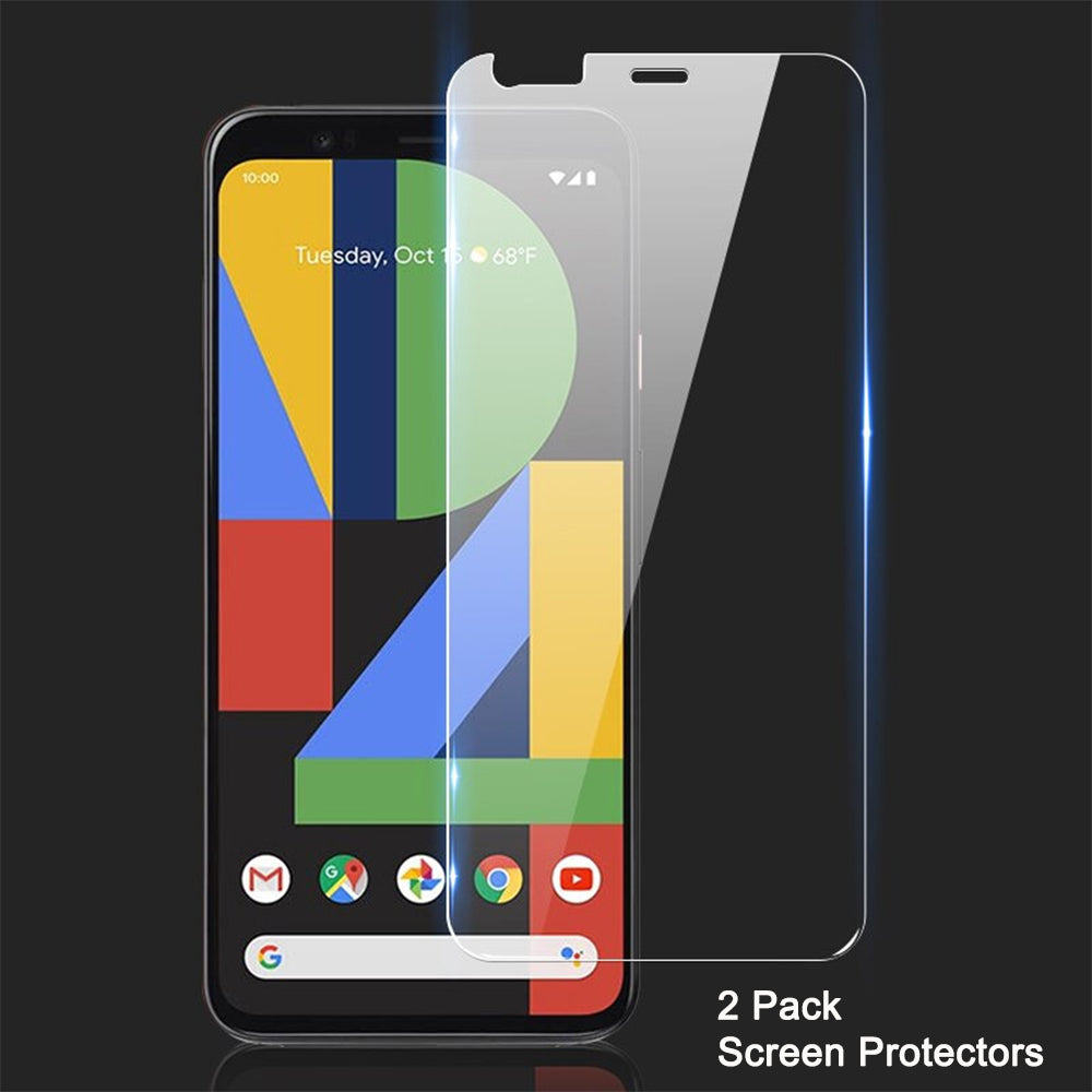 Google Pixel 4 Case with 2 Pack Tempered Glass Screen Protectors - NAVOR