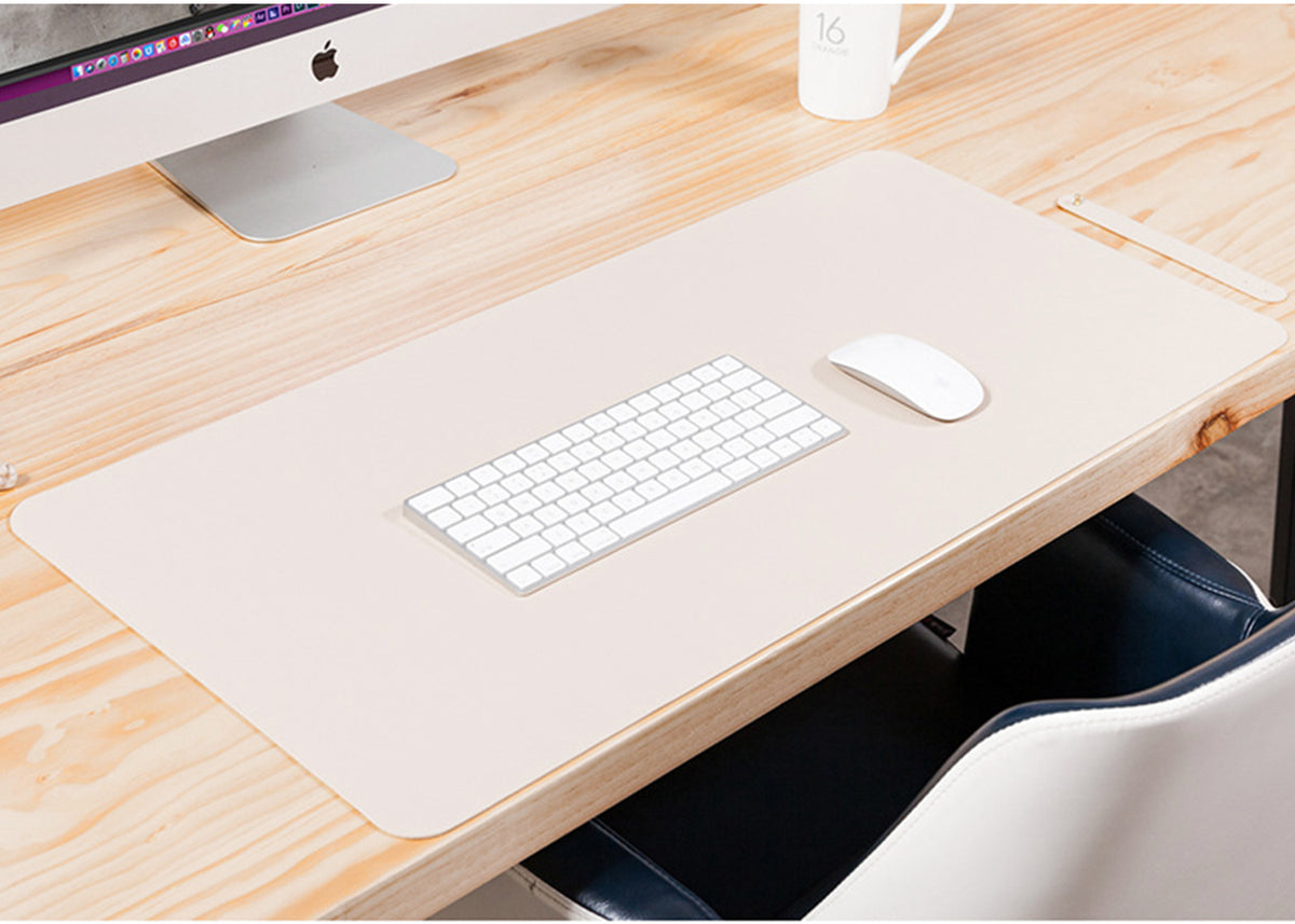 PU Leather 90 x 45 cm Desk Mat, Non-Slip Flat Extended Desk Mouse Mat for Office Home - NAVOR