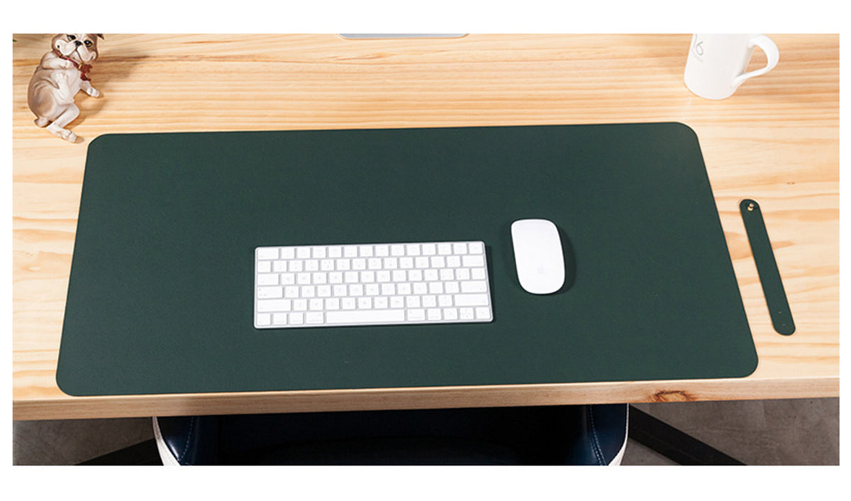 PU Leather 90 x 45 cm Desk Mat, Non-Slip Flat Extended Desk Mouse Mat for Office Home - NAVOR