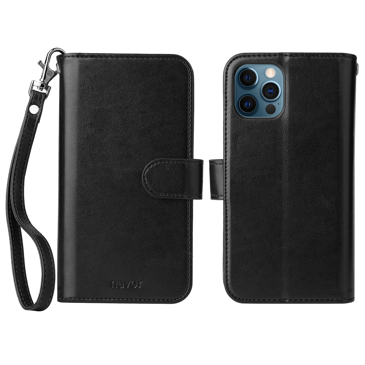 Navor Universal Car Mount & JOOT-3L Series iPhone 12 Pro Max 6.7" Magnetic Detachable Wallet Case - NAVOR