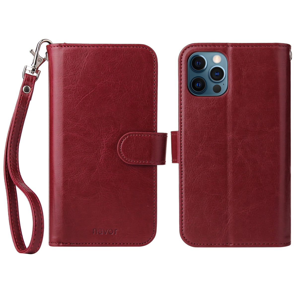 JOOT-3L Series- iPhone 12 Pro Max 6.7" Magnetic Detachable Wallet Case - NAVOR