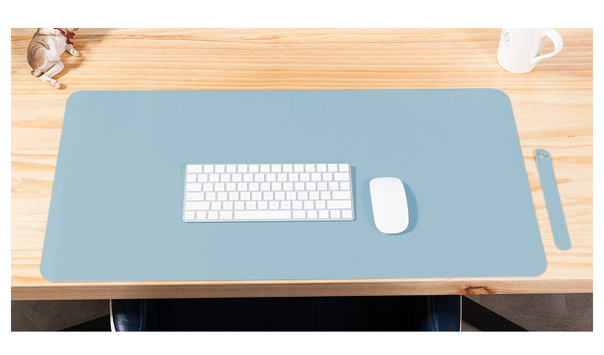PU Leather 90 x 45 cm Desk Mat, Non-Slip Flat Extended Desk Mouse Mat for Office Home - NAVOR