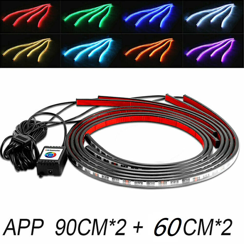 Car Under Glow Lights, Bluetooth App Control RGB Strip Lights - NAVOR