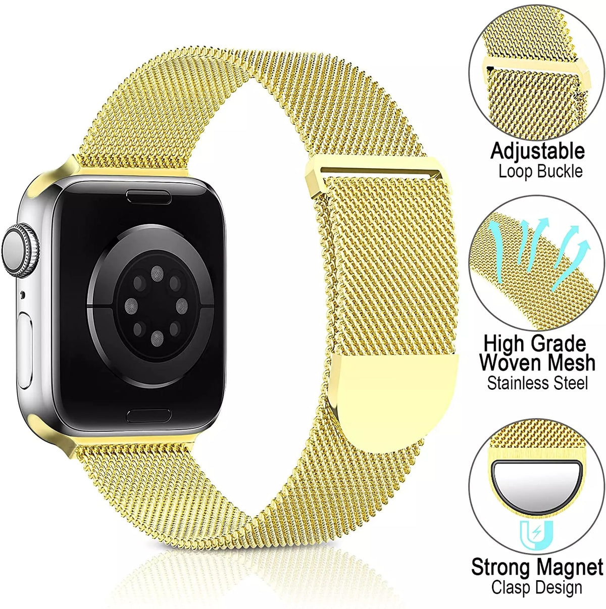 navor Metal Replacement Band for Apple Watch Series 8 / 7 / 6 / 5 / 4 / 3 / 2 / 1 / SE - NAVOR