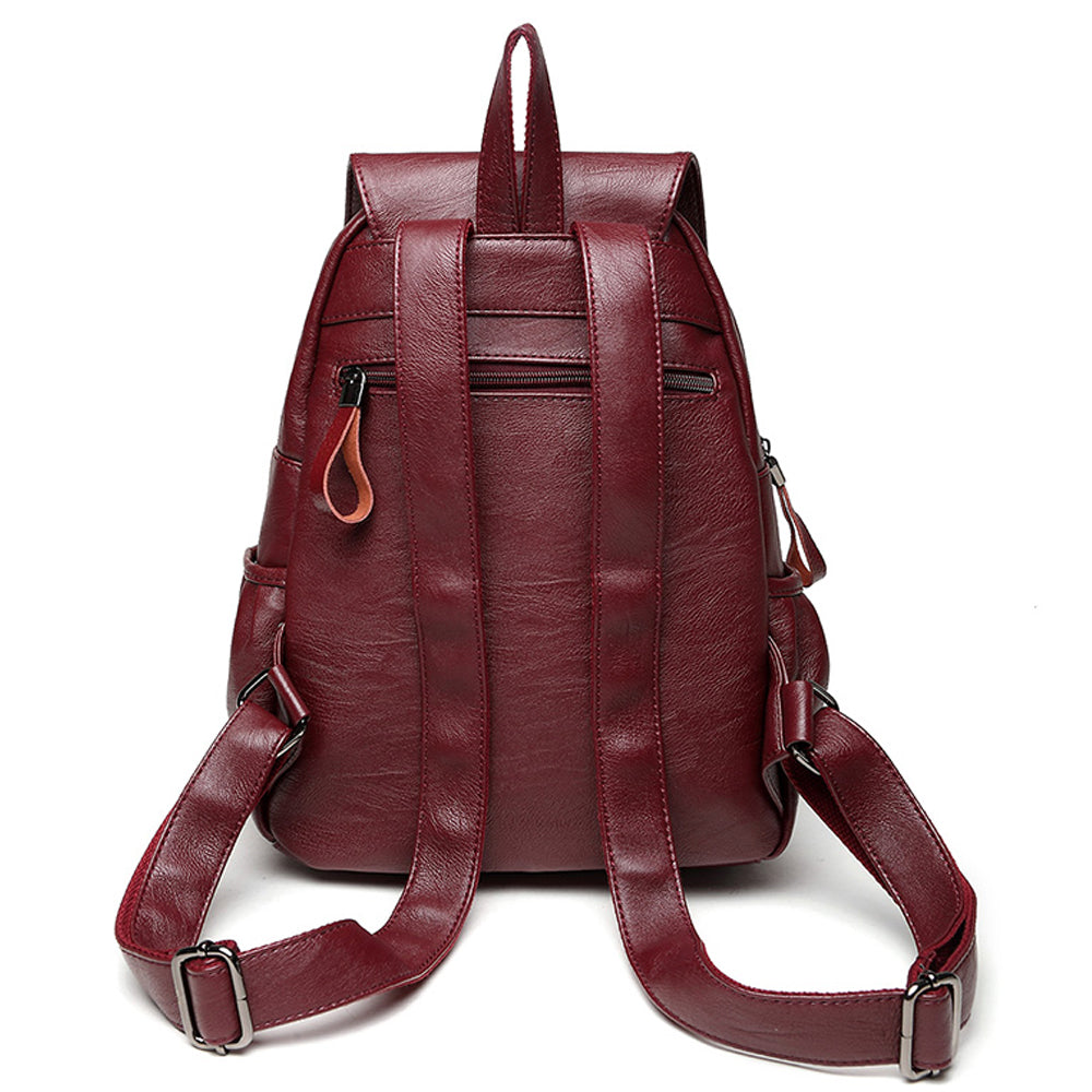 Leather Backpack for Girls/Women Waterproof Daypack - NAVOR