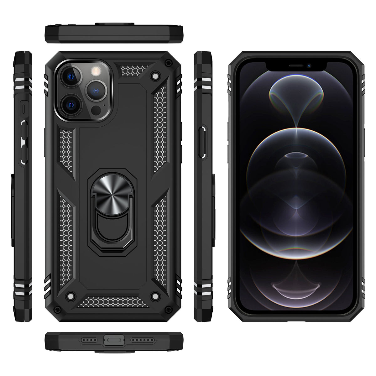 Navor Universal Car Mount & Military Bumper Hard Case for iPhone 12 Pro Max 6.7 inches - NAVOR