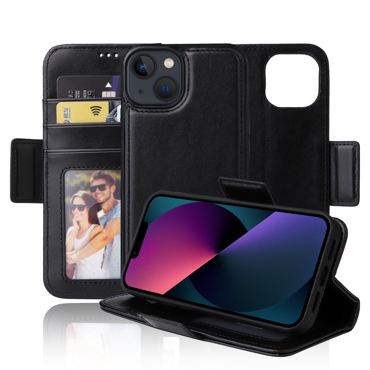 Vajio Series - iPhone 13 6.1" PU Leather Wallet Case - NAVOR