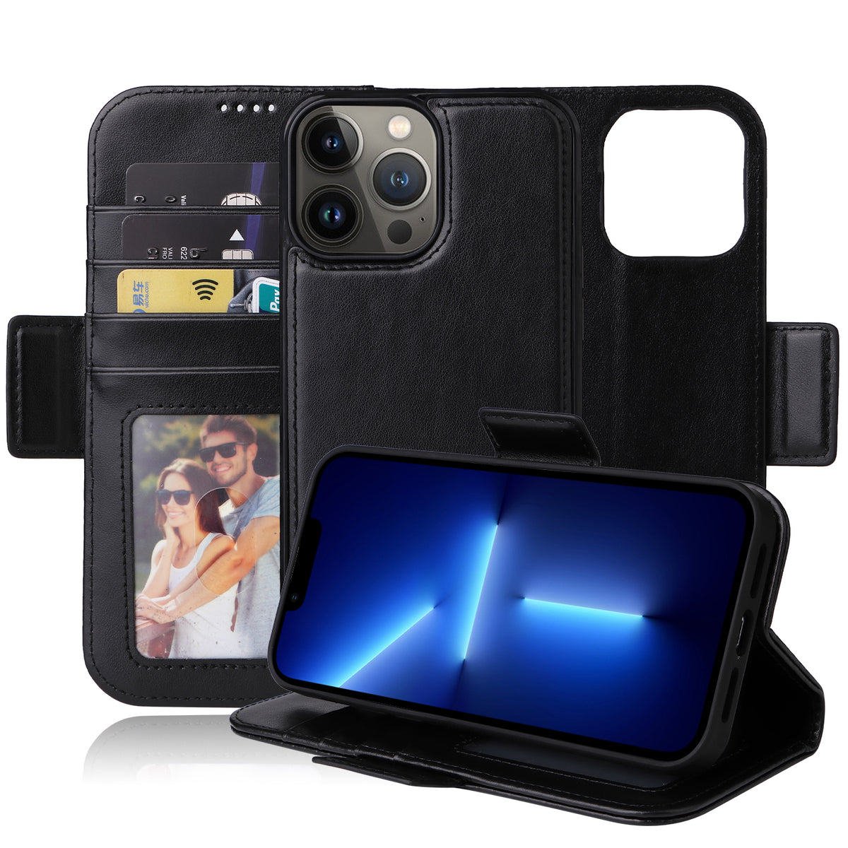 Vajio Series - iPhone 13 Pro Max 6.7" PU Leather Wallet Case - NAVOR