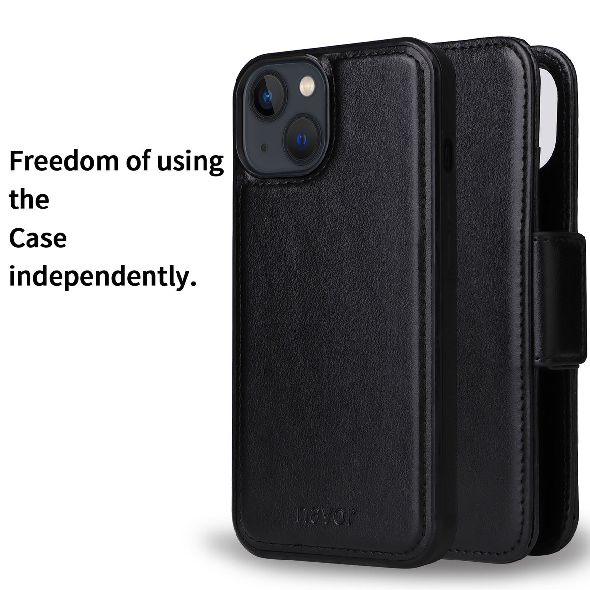 Vajio Series - iPhone 13 6.1" PU Leather Wallet Case - NAVOR