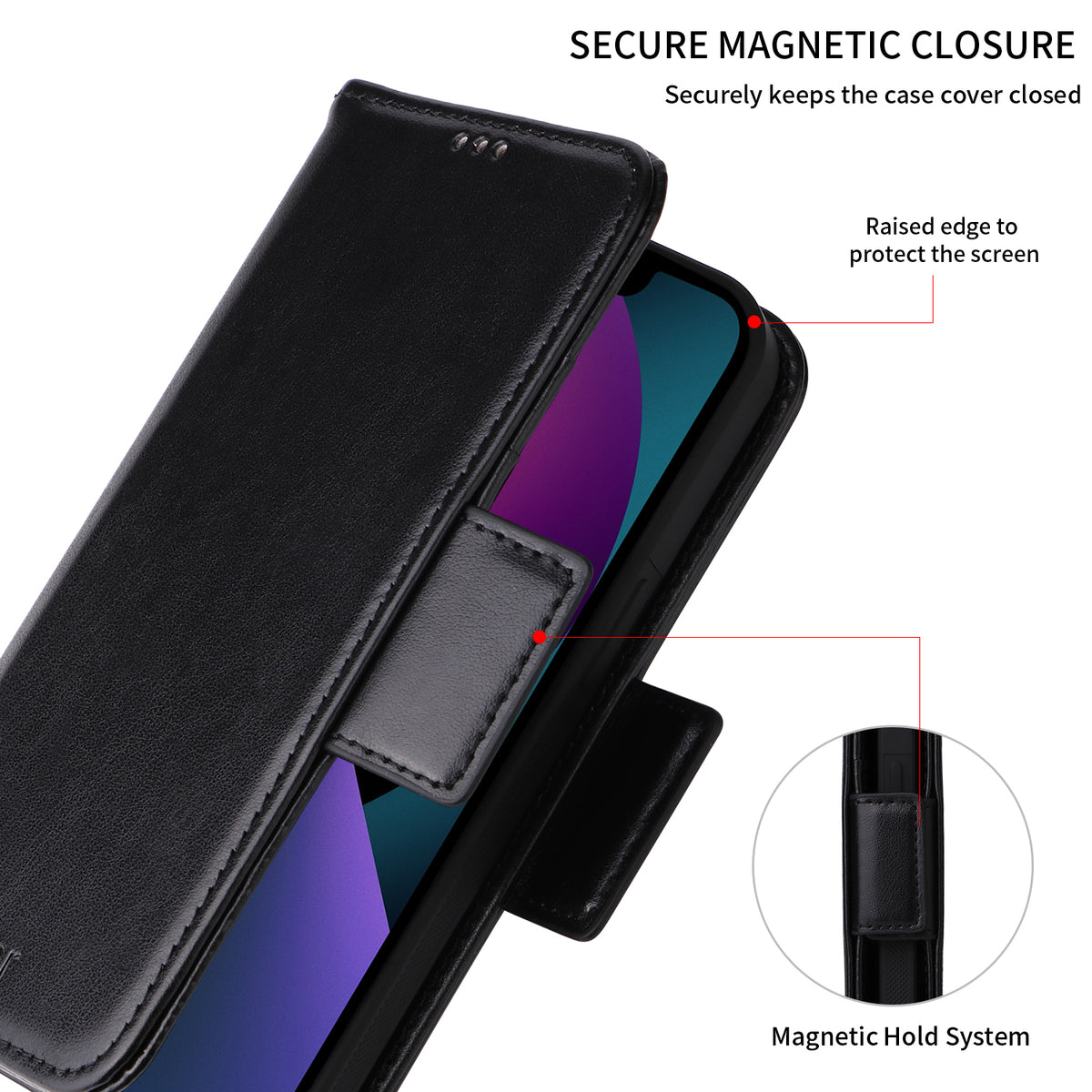 Vajio Series - iPhone 13 6.1" PU Leather Wallet Case - NAVOR