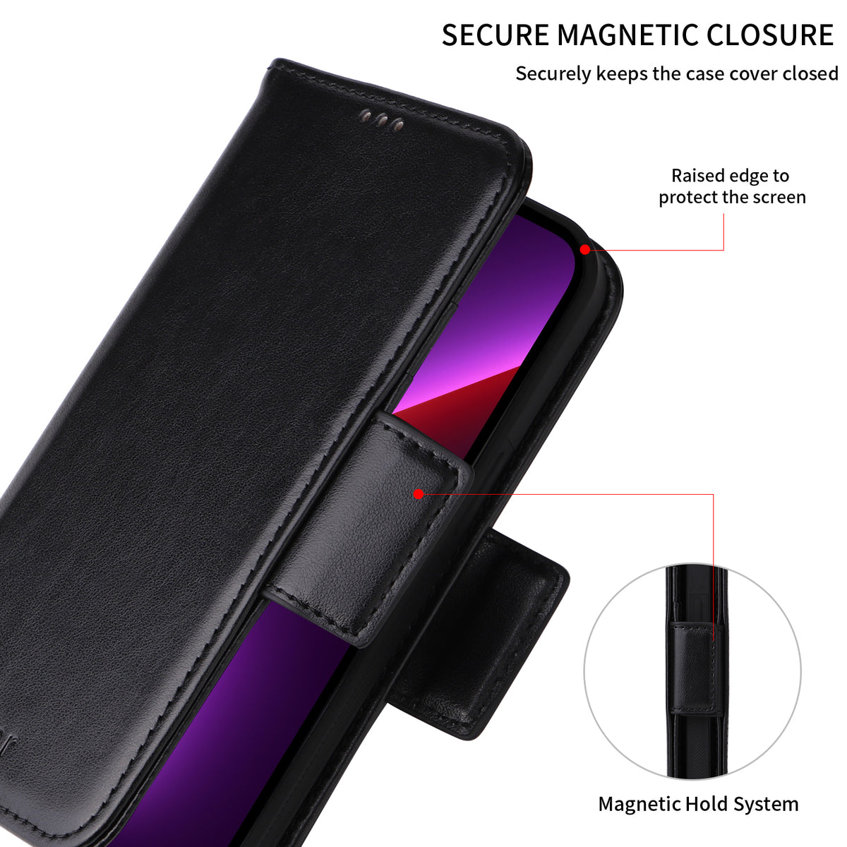 Vajio Series - iPhone 13 Pro 6.1" PU Leather Wallet Case - NAVOR