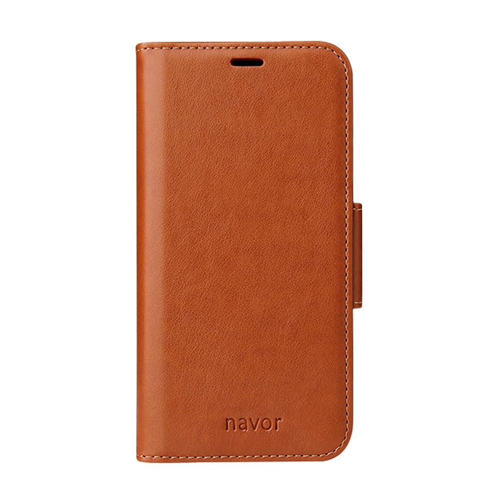 Navor Universal Car Mount & iPhone 12 / Pro PU Leather Wallet Case [Vajio Series] - NAVOR