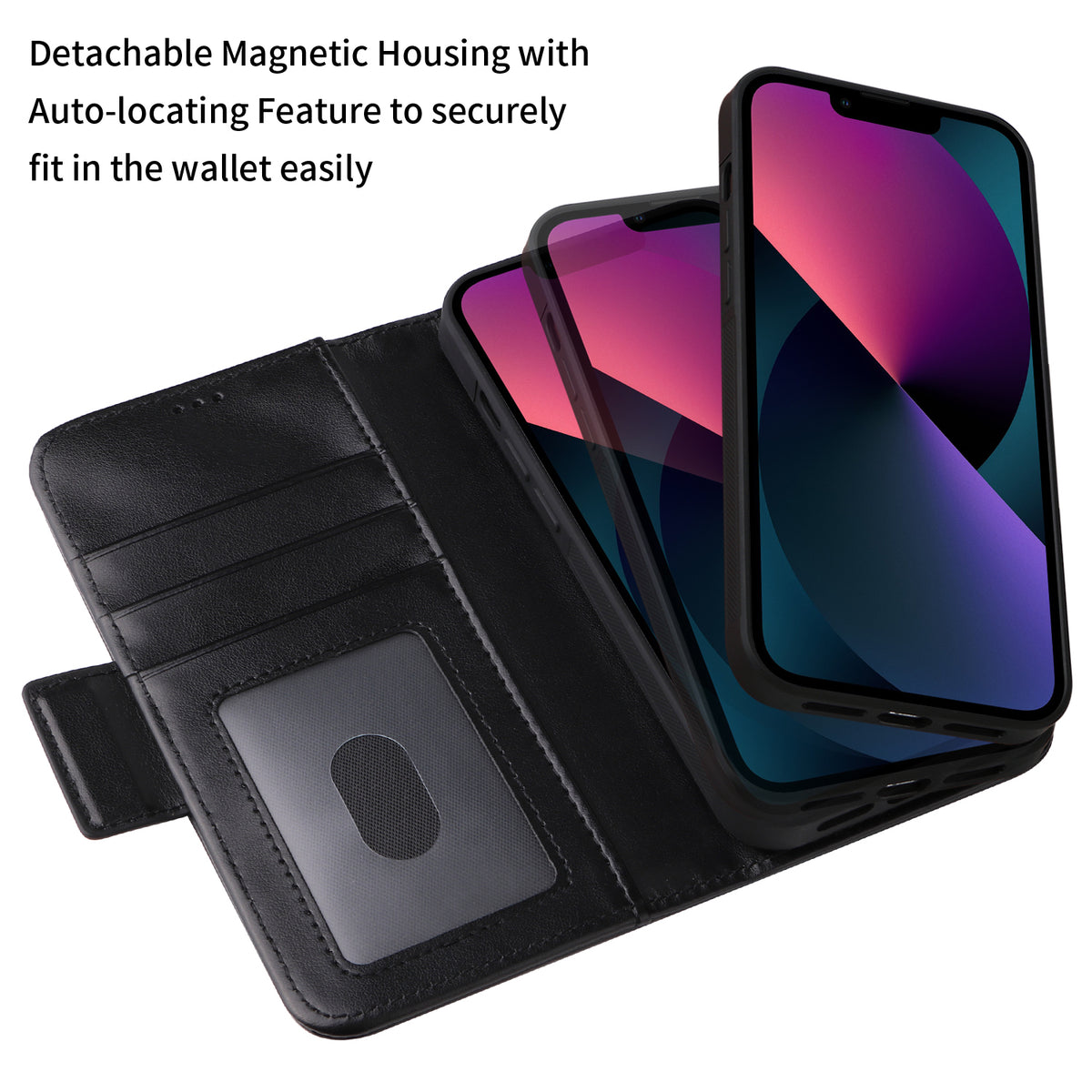 Vajio Series - iPhone 13 6.1" PU Leather Wallet Case - NAVOR