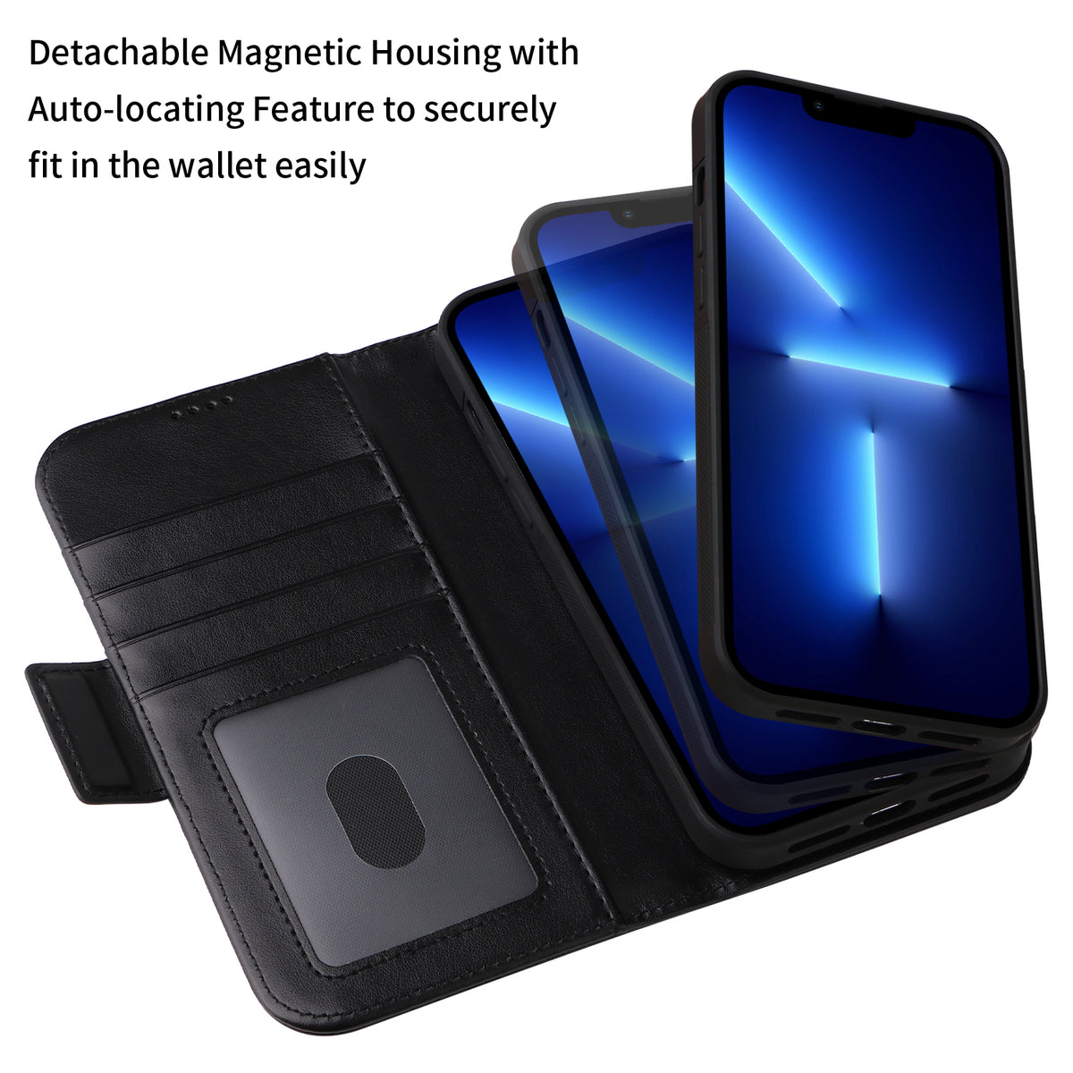 Vajio Series - iPhone 13 Pro Max 6.7" PU Leather Wallet Case - NAVOR