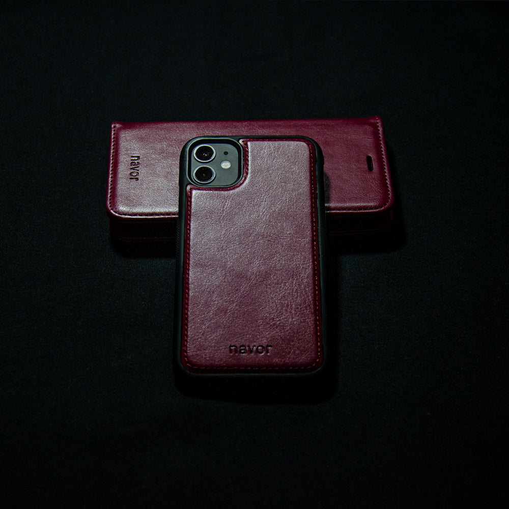 Vajio Series - iPhone 12 / Pro PU Leather Wallet Case - NAVOR