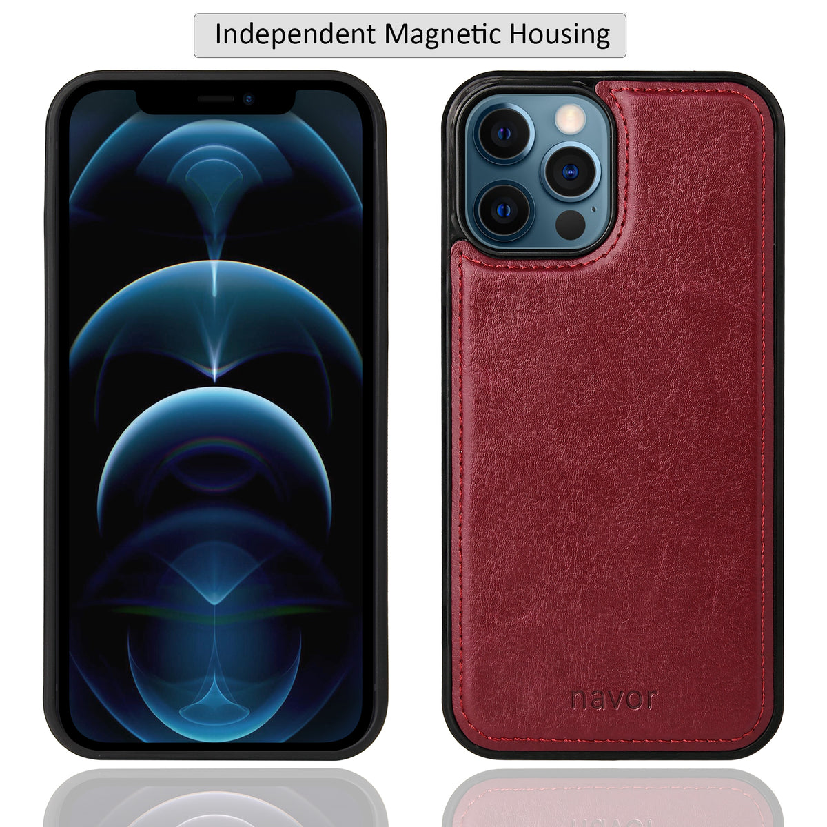 Navor Universal Car Mount & JOOT-3L Series iPhone 12 Pro Max 6.7" Magnetic Detachable Wallet Case - NAVOR