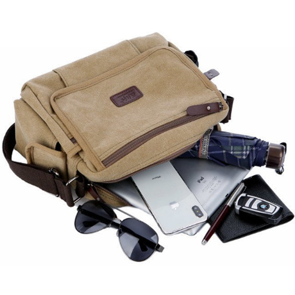 Men's Small Vintage Multipurpose Messenger Bag - NAVOR