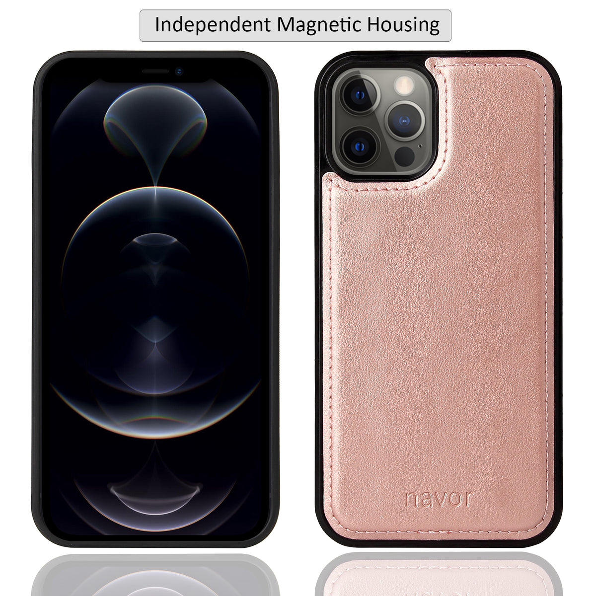 JOOT-3L Series- iPhone 12 / 12 Pro Magnetic Detachable Wallet Case - NAVOR