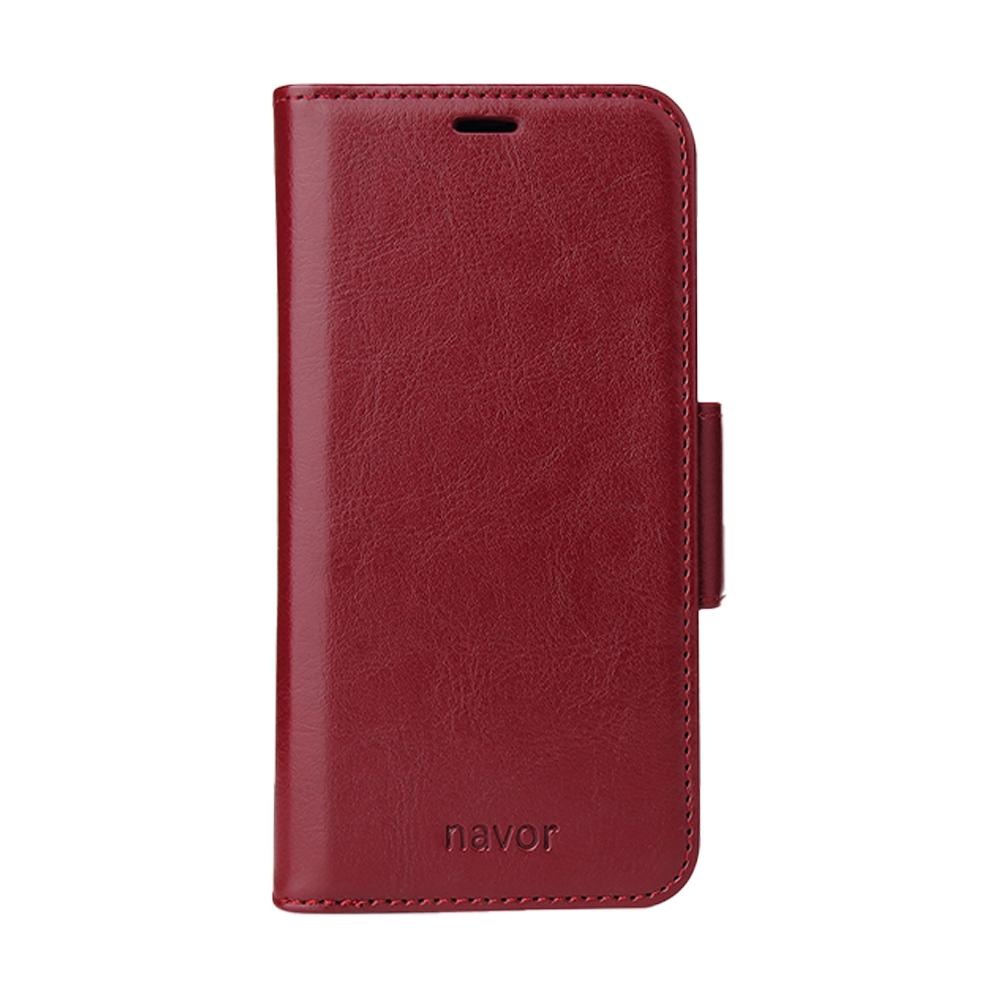 Navor Universal Car Mount & iPhone 12 / Pro PU Leather Wallet Case [Vajio Series] - NAVOR