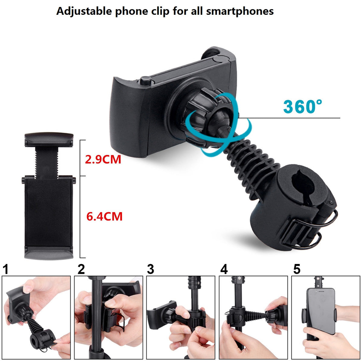 LED Ring Light with Tripod Stand and Cell Phone Holder - NAVOR