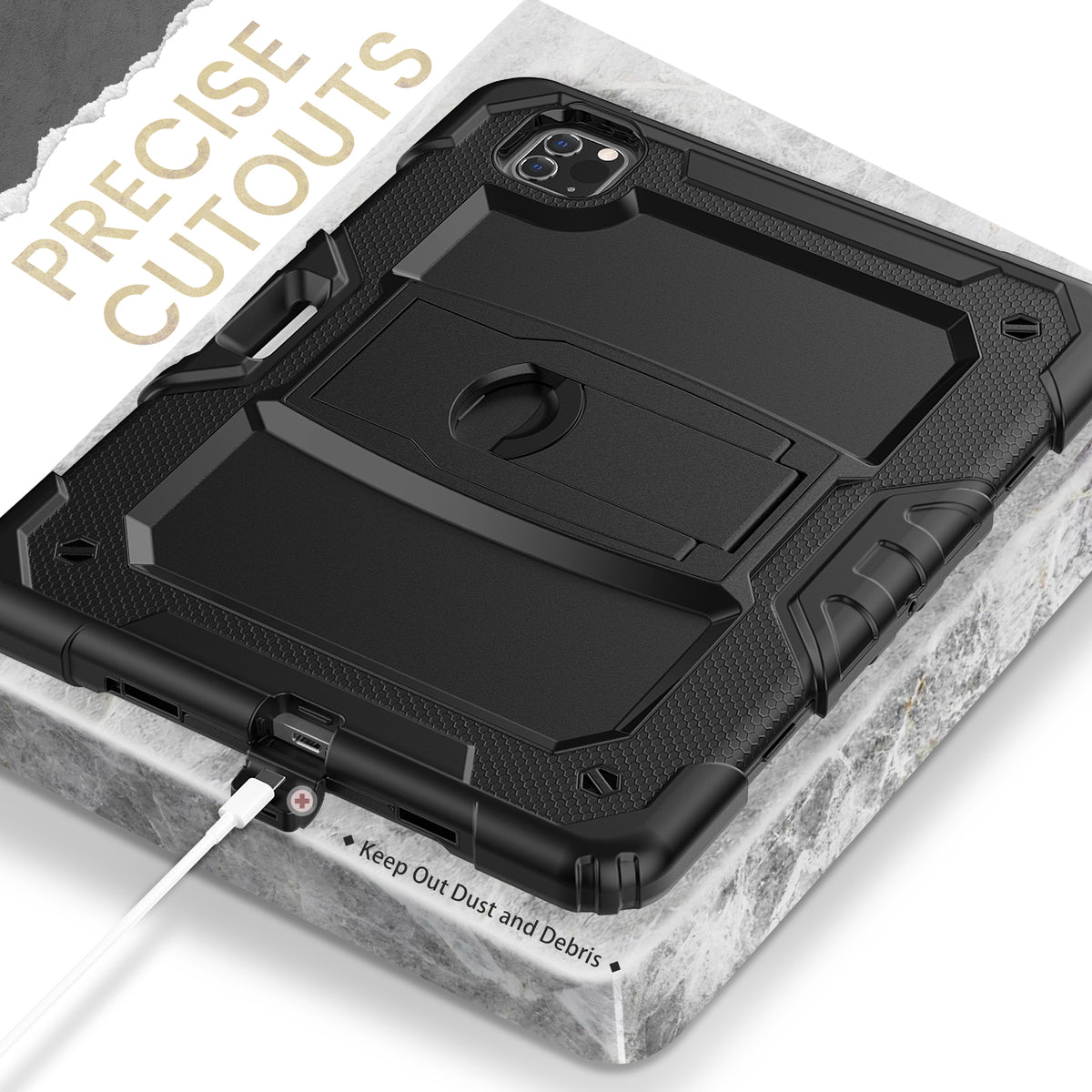 Case for iPad Pro 11, Built-in Screen Protector, Built-in Kickstand - NAVOR