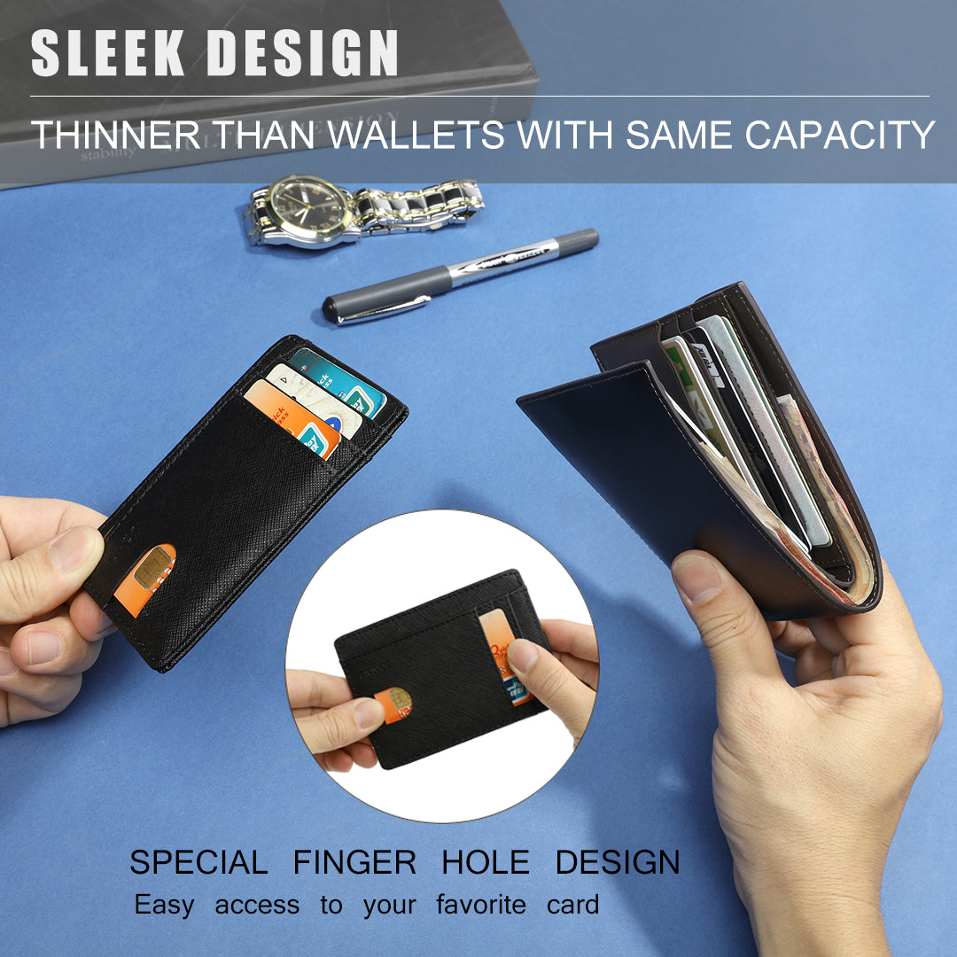 Slim Minimalist RFID Blocking Leather Wallet - NAVOR