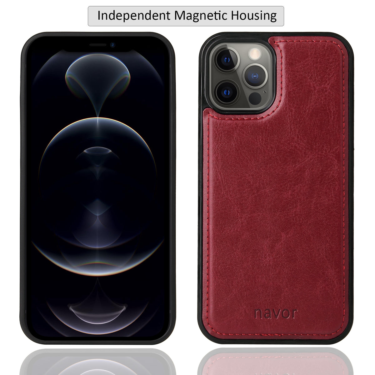 JOOT-3L Series- iPhone 12 / 12 Pro Magnetic Detachable Wallet Case - NAVOR