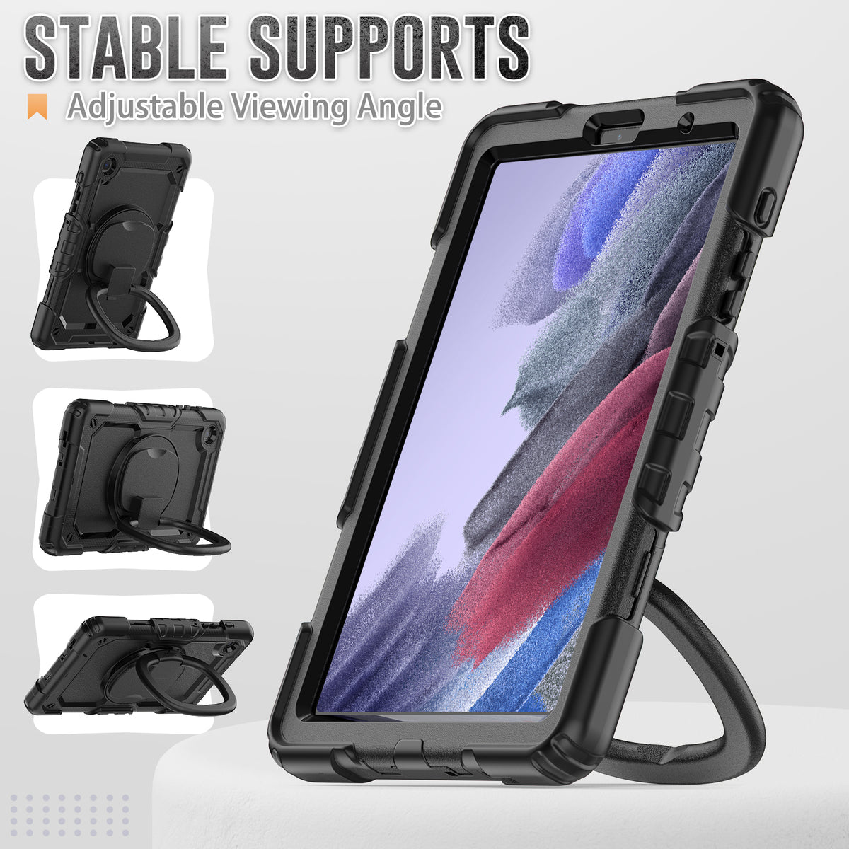 navor Galaxy Tab A7 Lite 8.7” 2021, 360 Kickstand Case [BLACK]