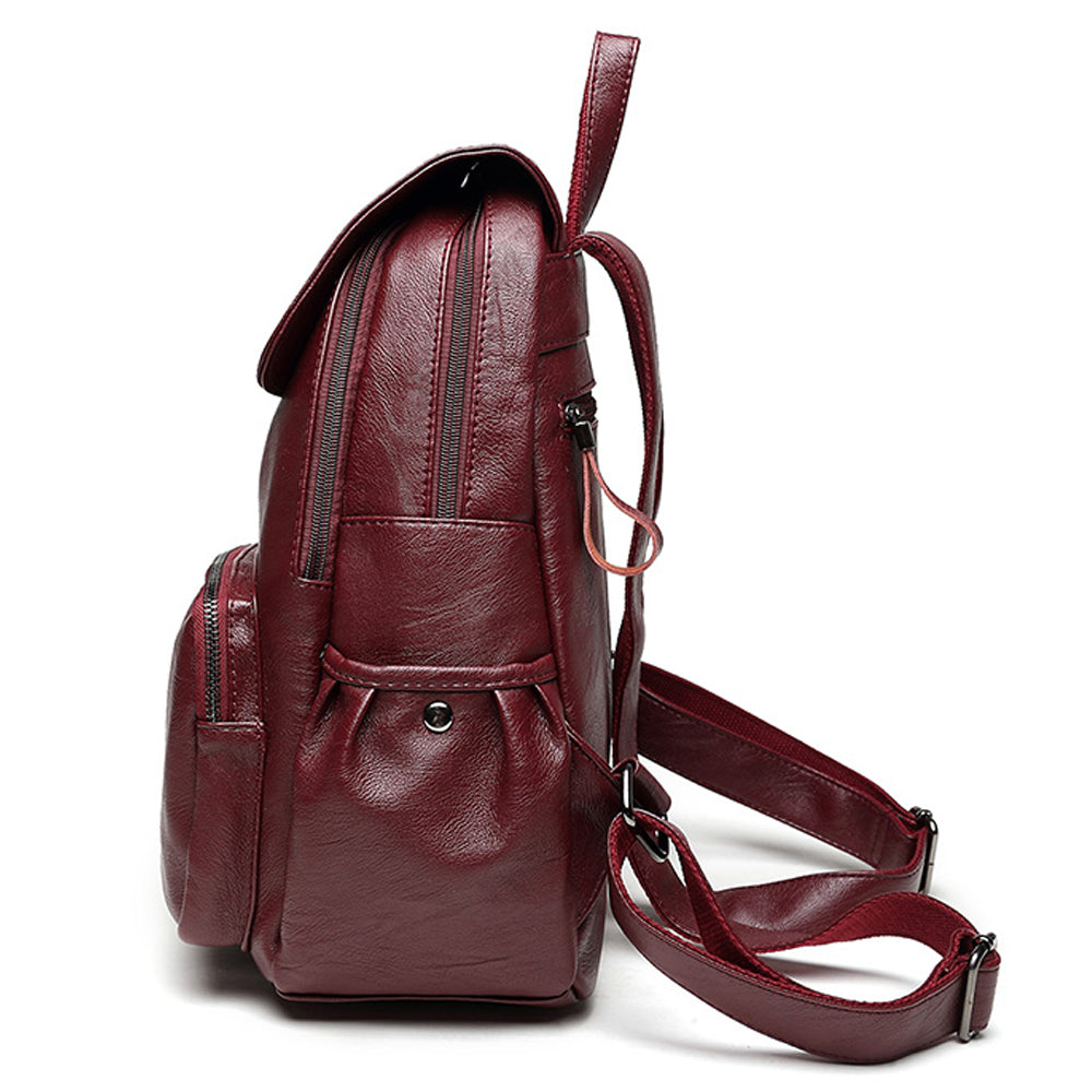 Leather Backpack for Girls/Women Waterproof Daypack - NAVOR