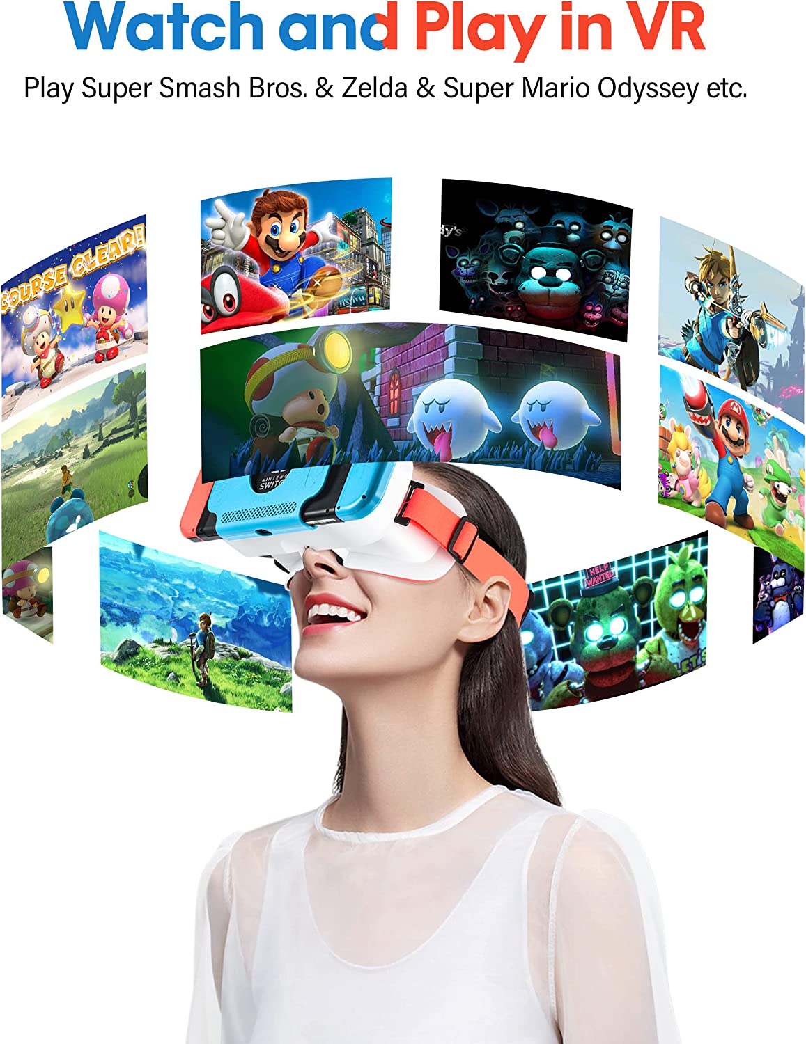 VR Headset for Nintendo Switch OLED Model/Nintendo Switch 3D VR (Virtual Reality) Glasses