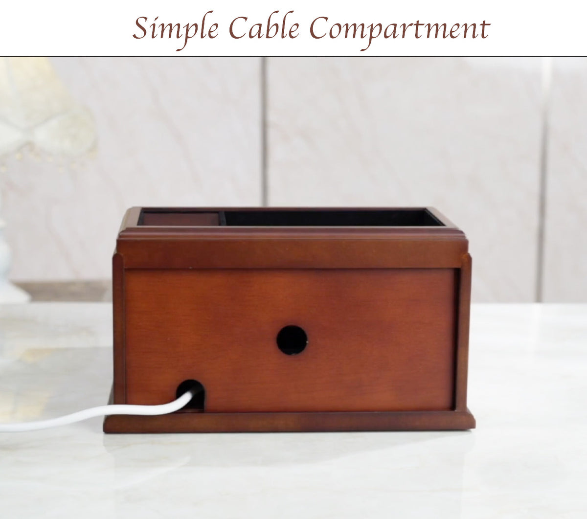 Multi Device Wooden Charging/Docking Station & Organizer with Drawer - NAVOR