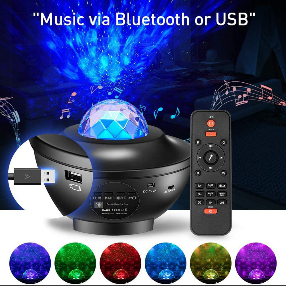 navor Starry Projector Light, 4 in 1 Galaxy Night Light: Remote Control, Timer, 10 Color Effects, and Built in Speaker