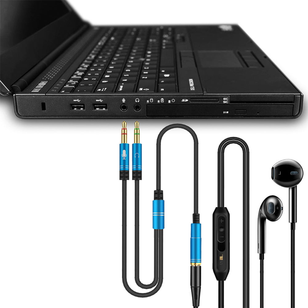 navor Headphone Splitter Cable, 3.5mm Female to Headphone Mic and Audio - NAVOR