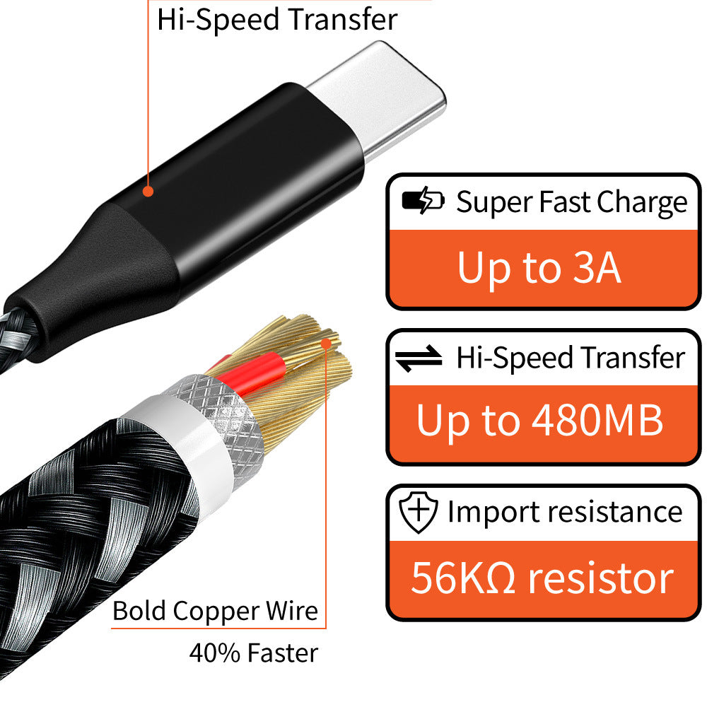 (2 Pack) 10ft Fast Charging and Data Transfer Cable - NAVOR