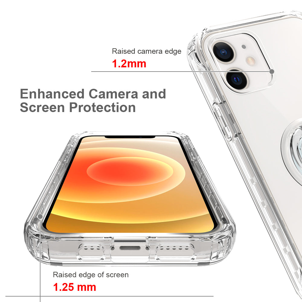 Clear Case for iPhone 12 [6.1"] with Metal Ring Stand - NAVOR